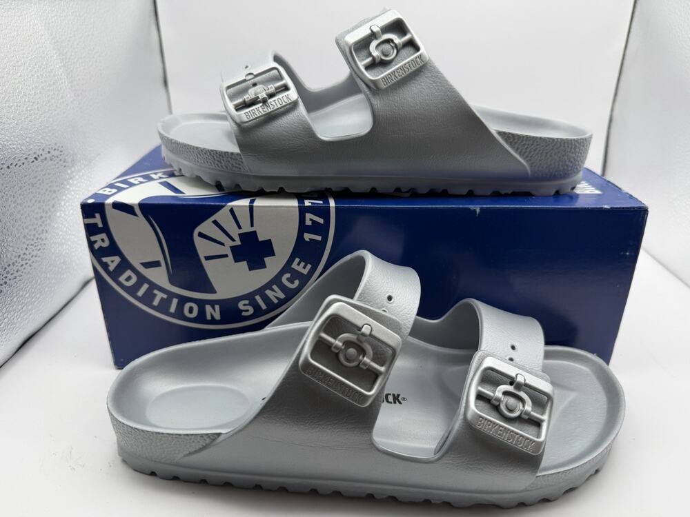 Birkenstock 39 Arizona EVA foam sandals in Gray Silver Unisex W8 M6